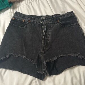 Abercrombie & Fitch black denim shorts